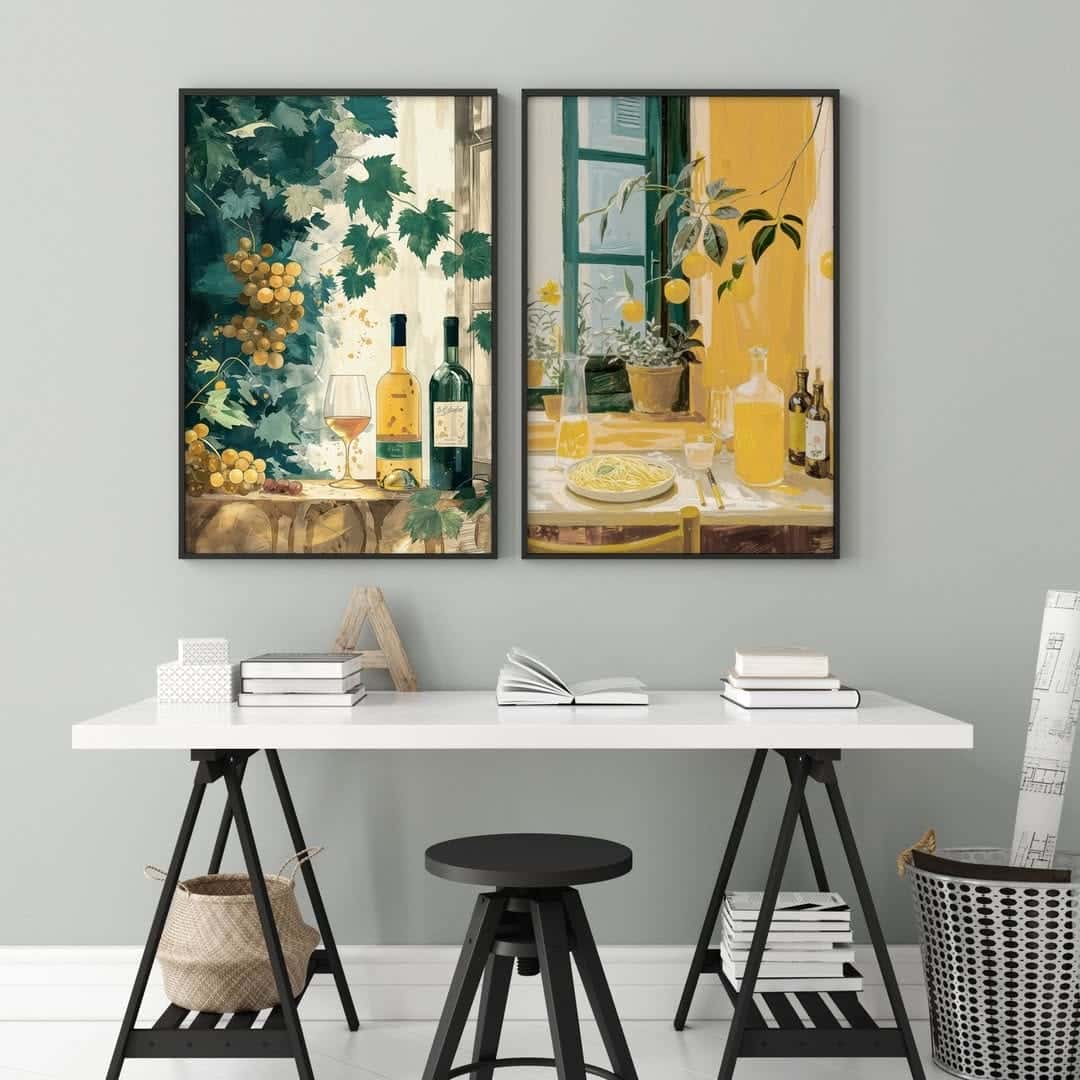 Kitchen or Dining Artwork | Home Wall Art | Duo, A2 at XILEF Art